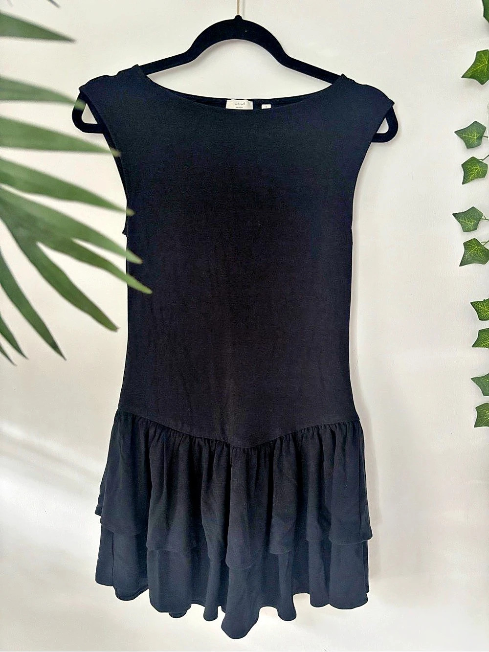 Wilfred Black Mini Ruffle Dress Size Small